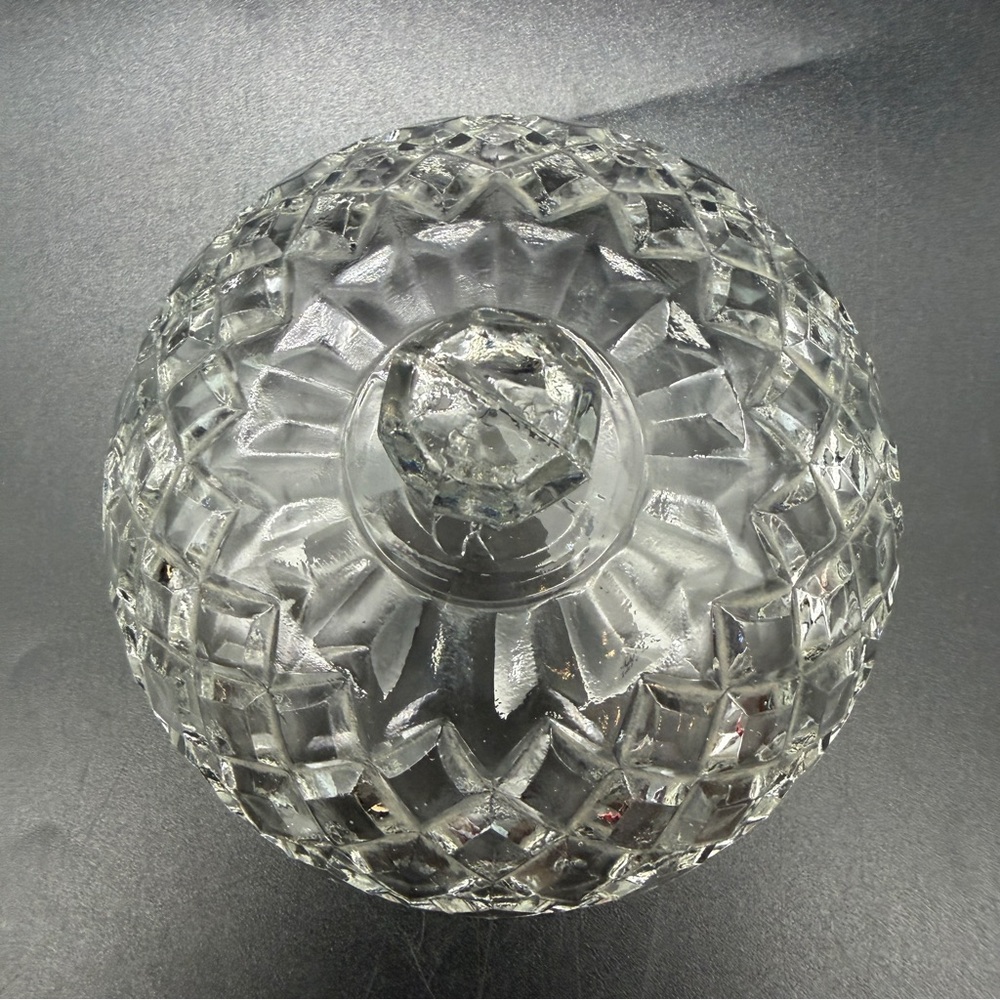 Vintage Anchor Hocking Clear Round Domed Butter Dish Pressed Glass With Lid - Picture 7 of 7